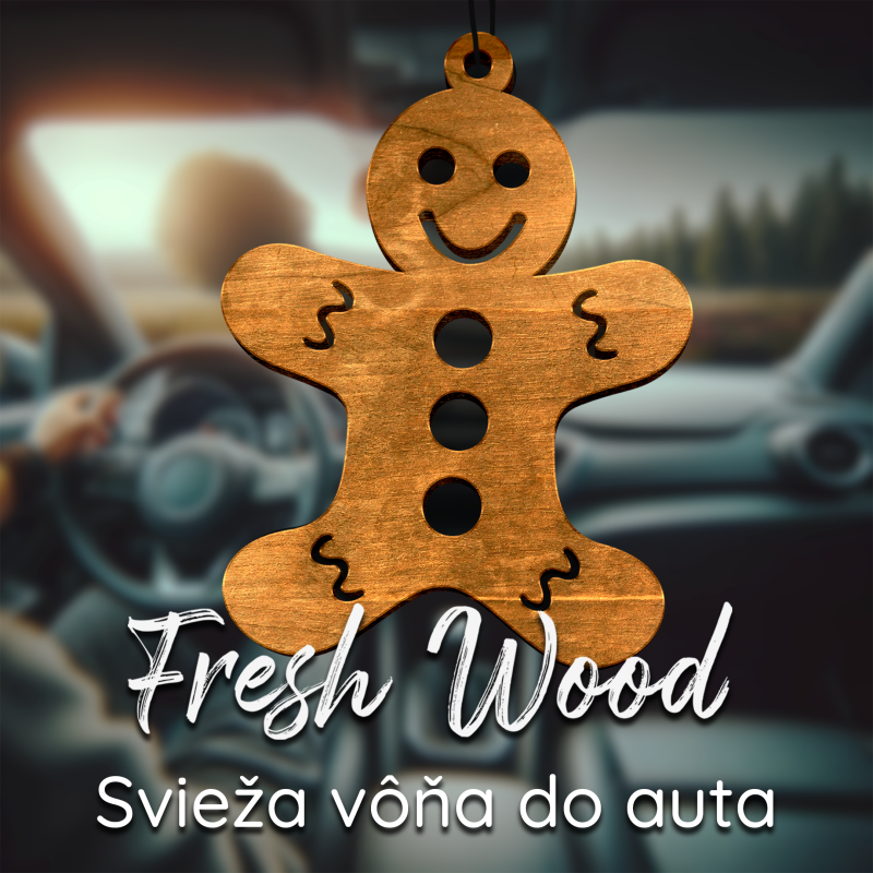 Drevená vôňa do auta – Fresh Wood Perníček