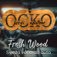 Drevená vôňa do auta – Fresh Wood  Ocko jazdi opatrne