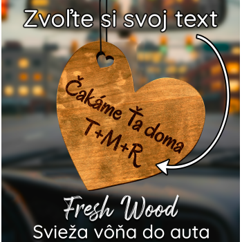 Drevená vôňa do auta – Fresh Wood s vlastným odkazom