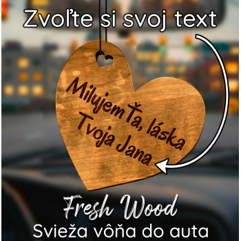Drevená vôňa do auta – Fresh Wood s vlastným odkazom