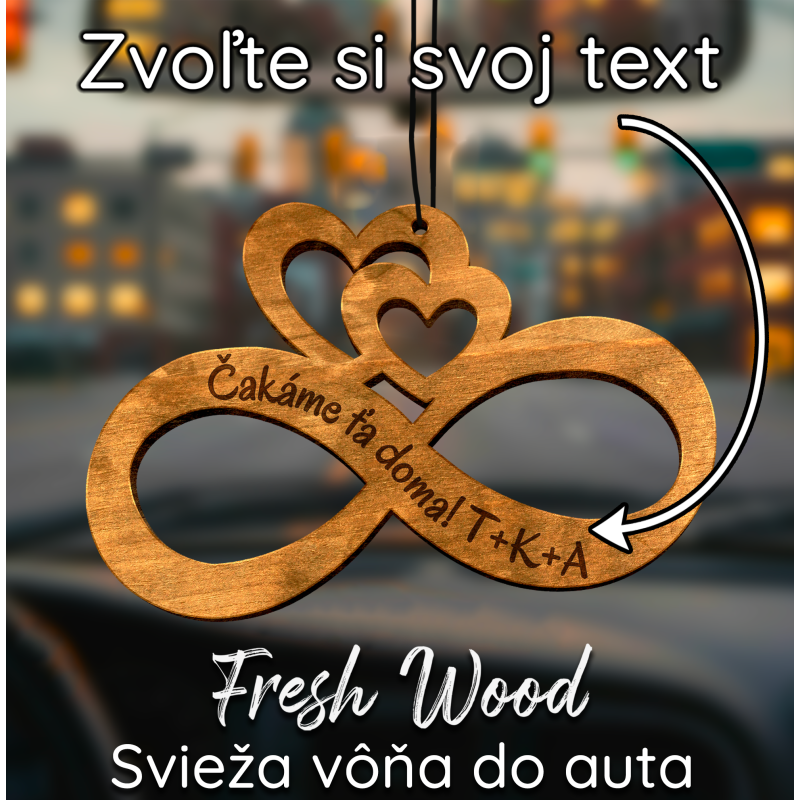 Drevená vôňa do auta – Fresh Wood Nekonečno s odkazom