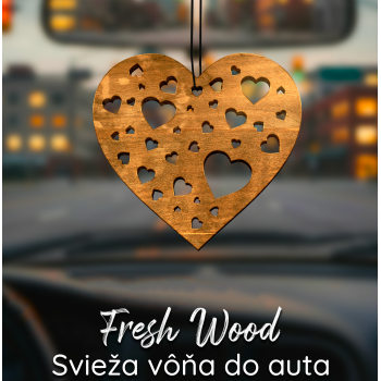 Drevená vôňa do auta – Fresh Wood Srdce