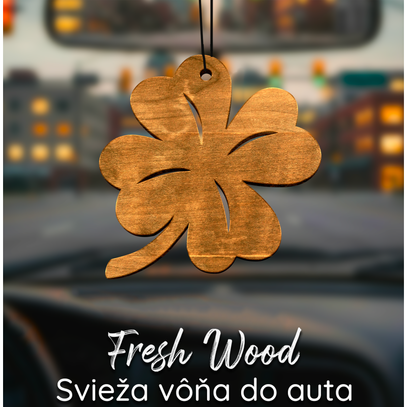 Drevená vôňa do auta – Fresh Wood Štvorlístok