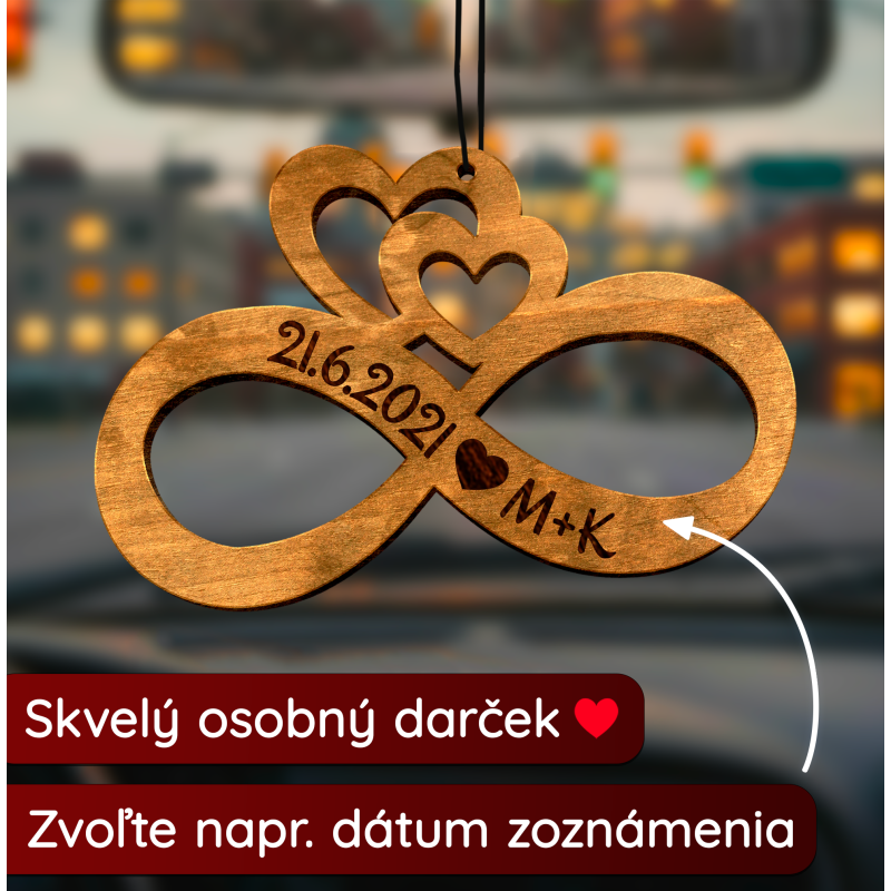 Drevená vôňa do auta – Fresh Wood Nekonečno  s vlastným textom