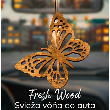 Drevená vôňa do auta – Fresh Wood Motýľ