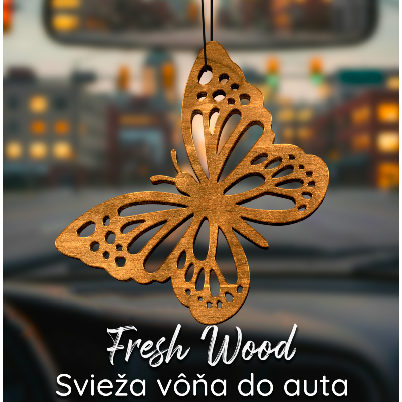 Drevená vôňa do auta – Fresh Wood Motýľ