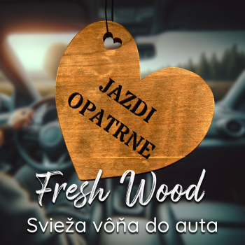 Drevená vôňa do auta – Fresh Wood Jazdi opatrne Srdce
