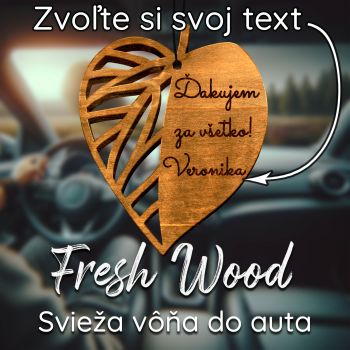 Drevená vôňa do auta – Fresh Wood Lístok s vlastným odkazom