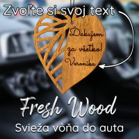 Drevená vôňa do auta – Fresh Wood Lístok pre Učiteľov s vlastným odkazom