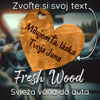 Drevená vôňa do auta – Fresh Wood s vlastným odkazom