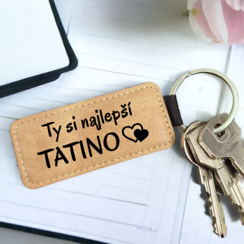 Krásna kožená kľúčenka Najlepší Tatino