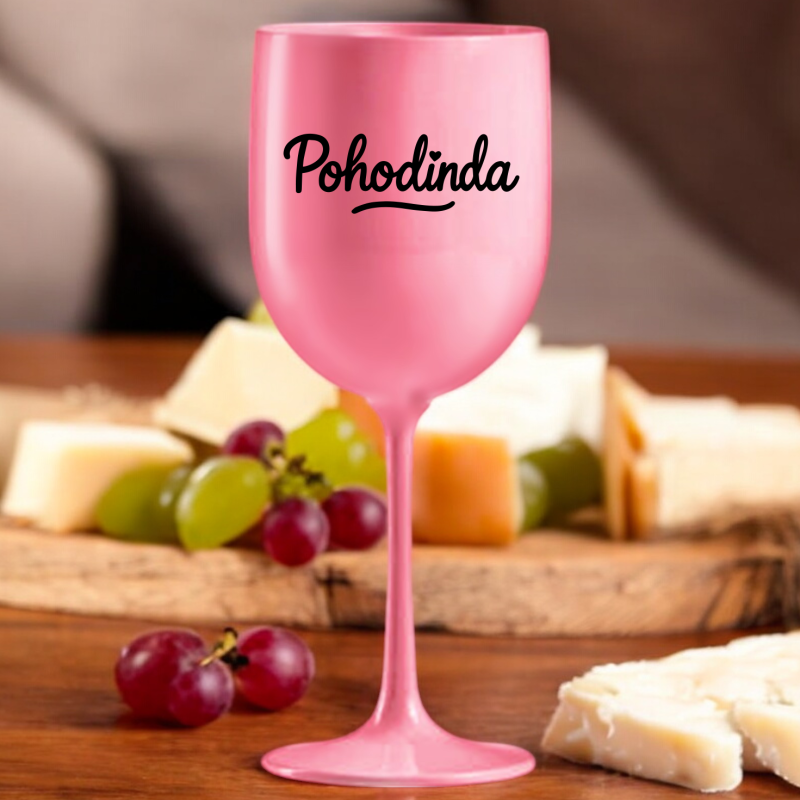 Ružový pohár na víno 420ml - Pohodinda