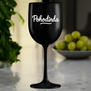 Čierny pohár na víno 420ml - Pohodinda