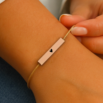 Elegantný rosegold náramok - Srdiečko