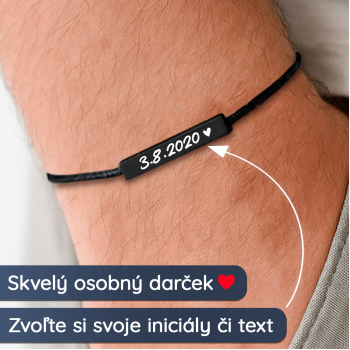 Elegantný čierny náramok - S vlastným odkazom