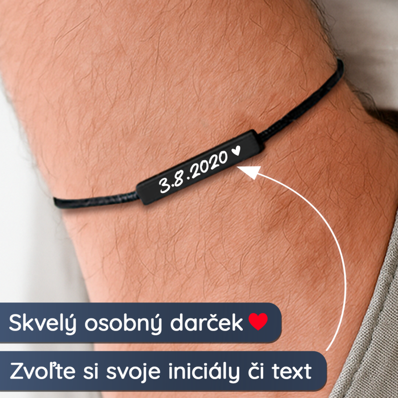 Elegantný čierny náramok - S vlastným odkazom