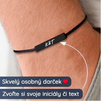 Elegantný čierny náramok - S vlastným odkazom
