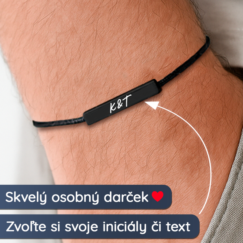 Elegantný čierny náramok - S vlastným odkazom